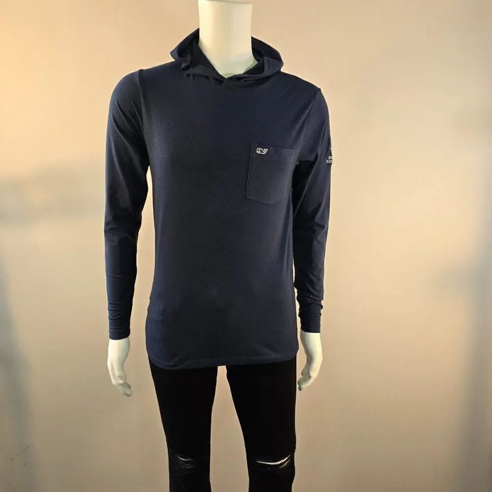 Vineyard Vines Edgartown Long Sleeve Hooded T Shirt Mens XS Boca Raton Club Logo